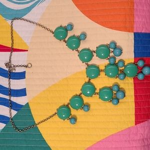 J. Crew Teal and Blue Bauble Necklace